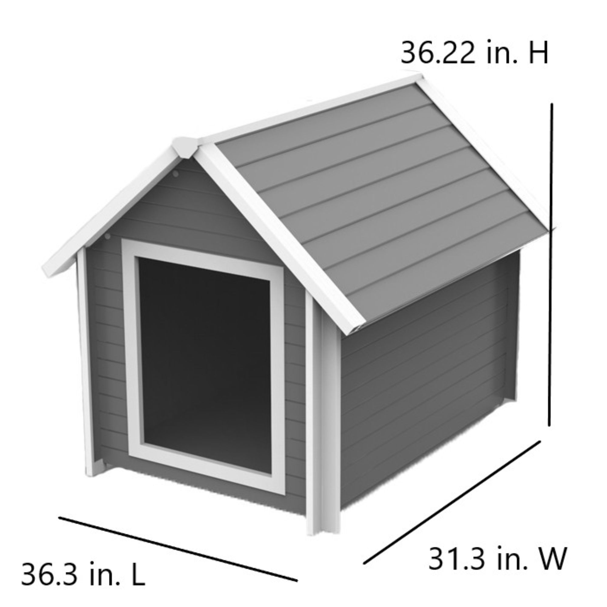 ECOFLEX® Bunk Style Dog House in Gray - Large