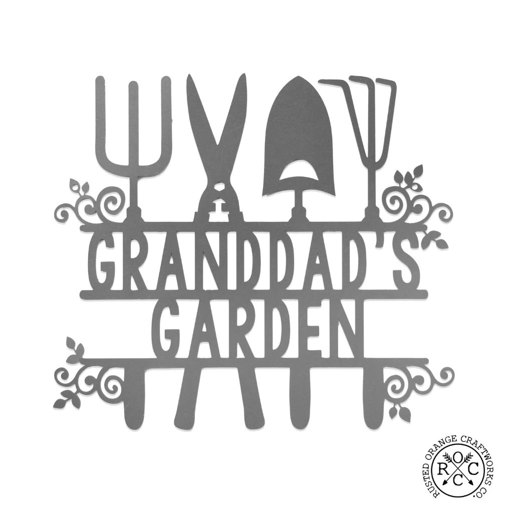 Personalized Outdoor Garden Metal Name Sign - 12 inch - Pitch Fork