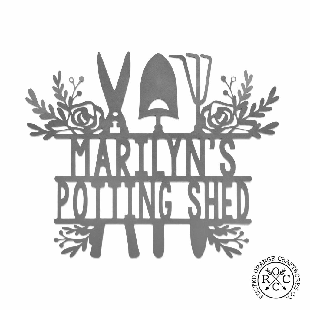 Personalized Outdoor Garden Metal Name Sign - 12 inch - Rose