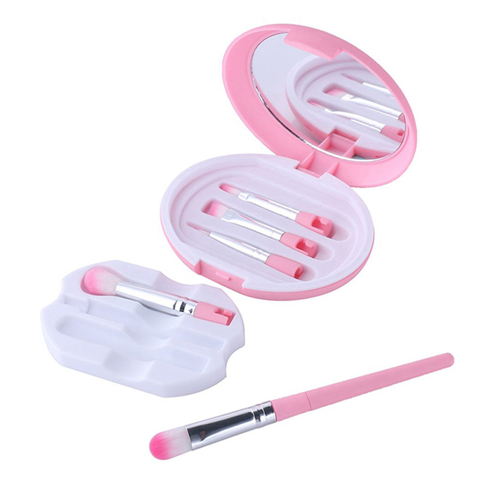 7-Piece Mini Makeup Brush Kit - Pink