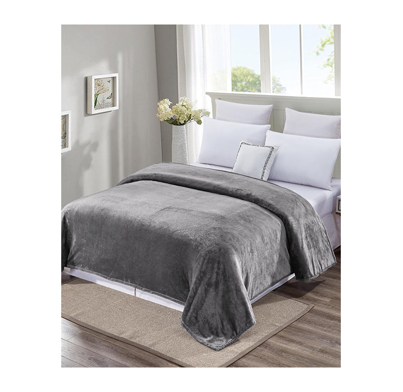 Noble House Extra Soft and Cozy Microplush Blanket - Twin - Grey