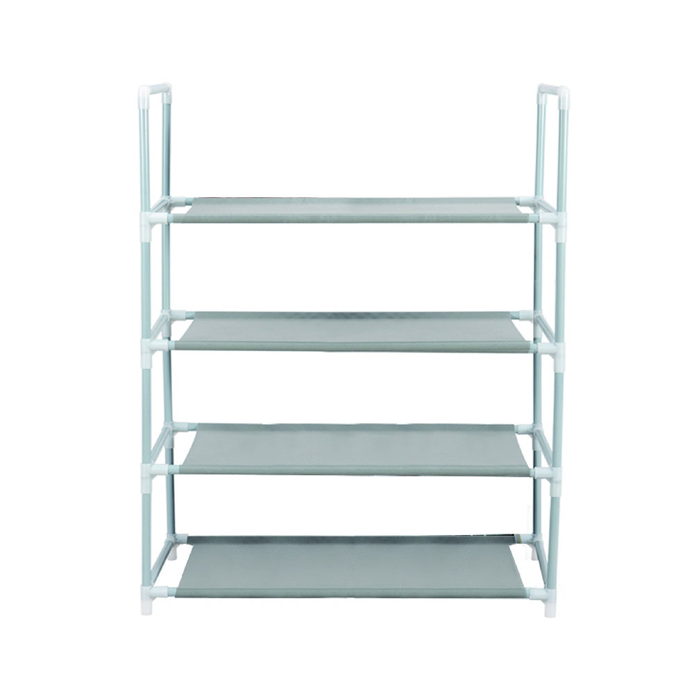 Space Saving 12 Pair Stackable Shoe Rack - Gray