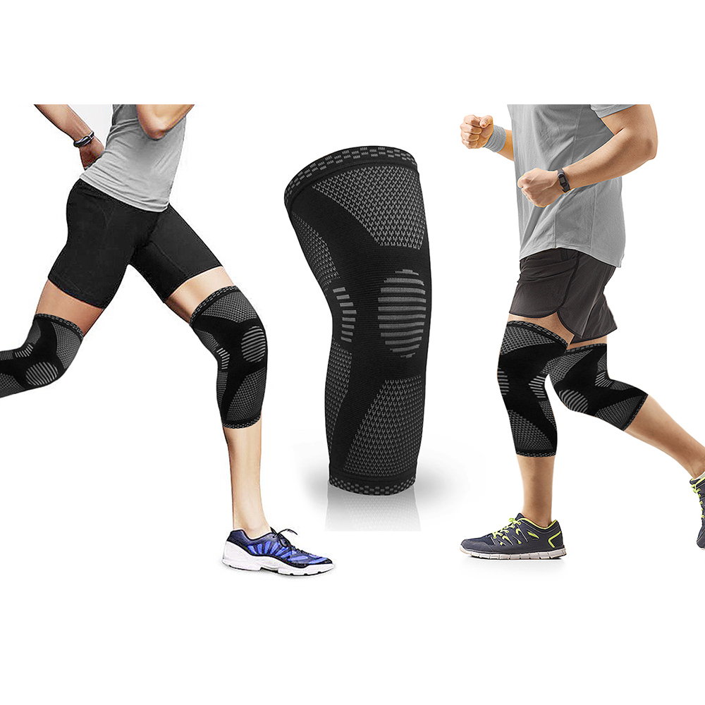 Knee Compression Sleeve Brace with Gel Grip for Recovery - Black - Small