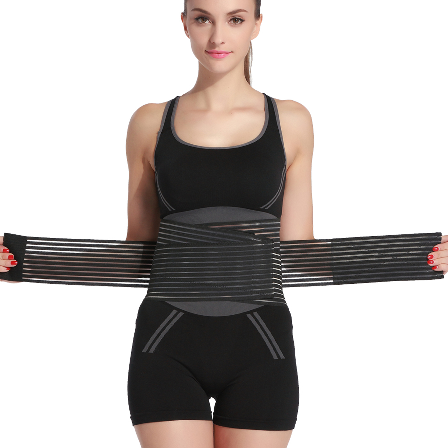 Women's Double Compression Waist Trainer Breathable Trimmer - Large
