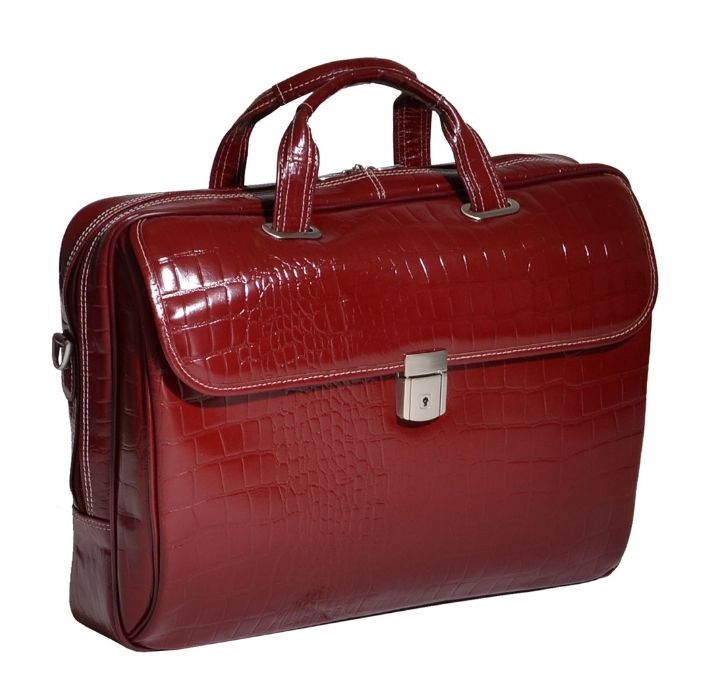 Siamod Servano 13"" Leather Tablet Briefcase - Red