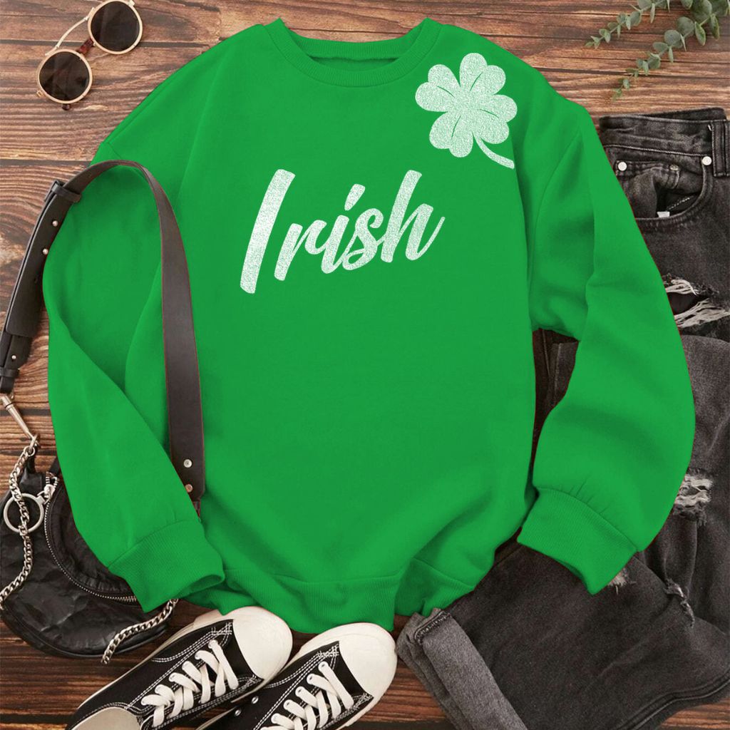 Women's Irish Love St. Patrick's Day Sweatshirts - Medium - Irish Shamrock