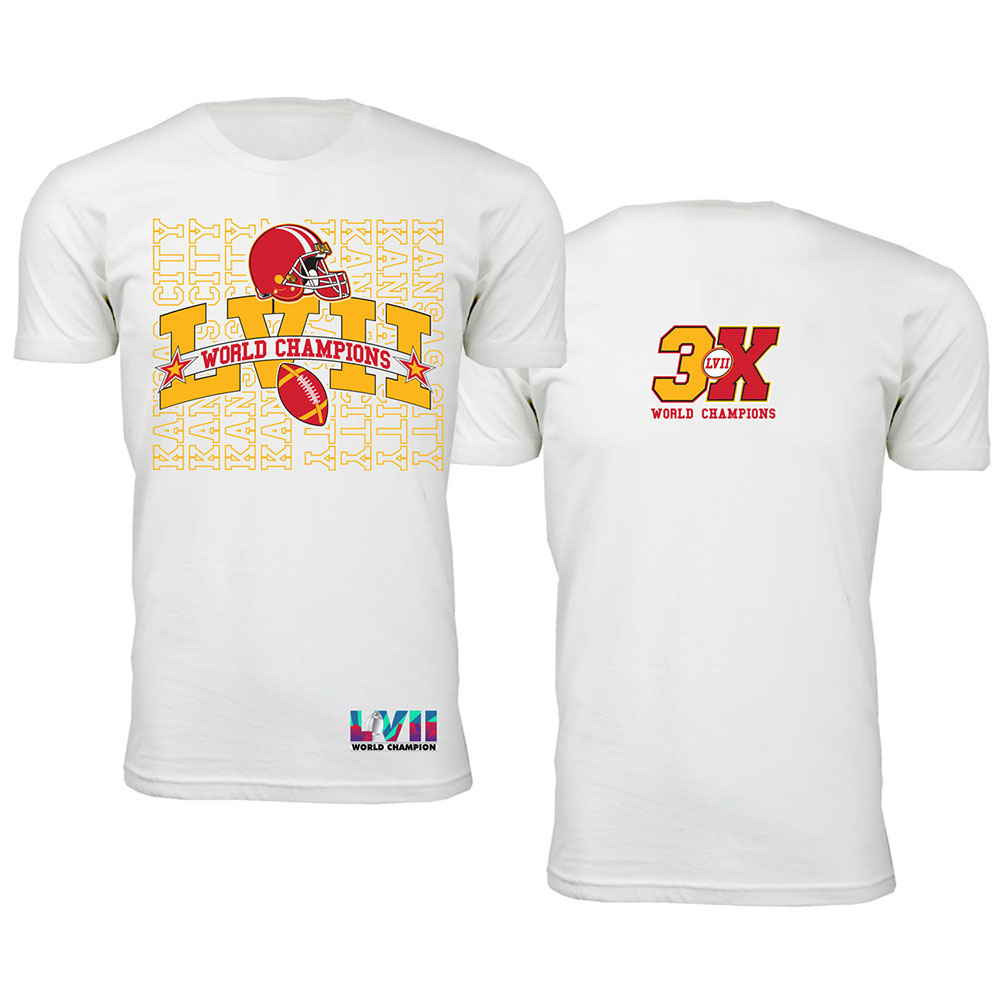 Men's Football Super Championship Shirt or Hoodie - Kansas City - T-Shirt - Repeat - White / 2XL