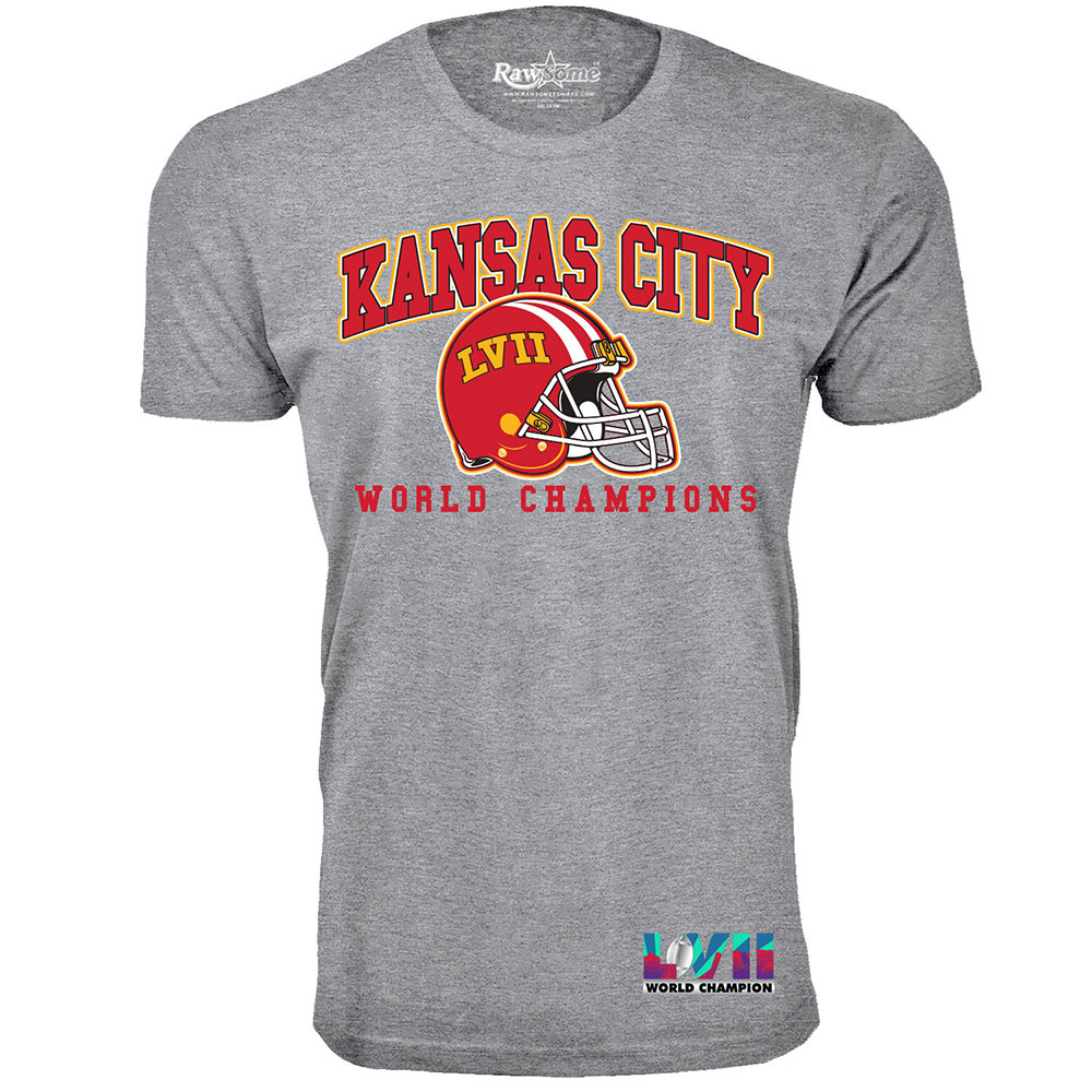 Men's Football Super Championship Shirt or Hoodie - Kansas City - T-Shirt - Basic - H.Grey / 3XL