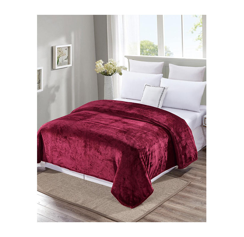 Noble House Extra Soft and Cozy Microplush Blanket - Twin - Burgundy