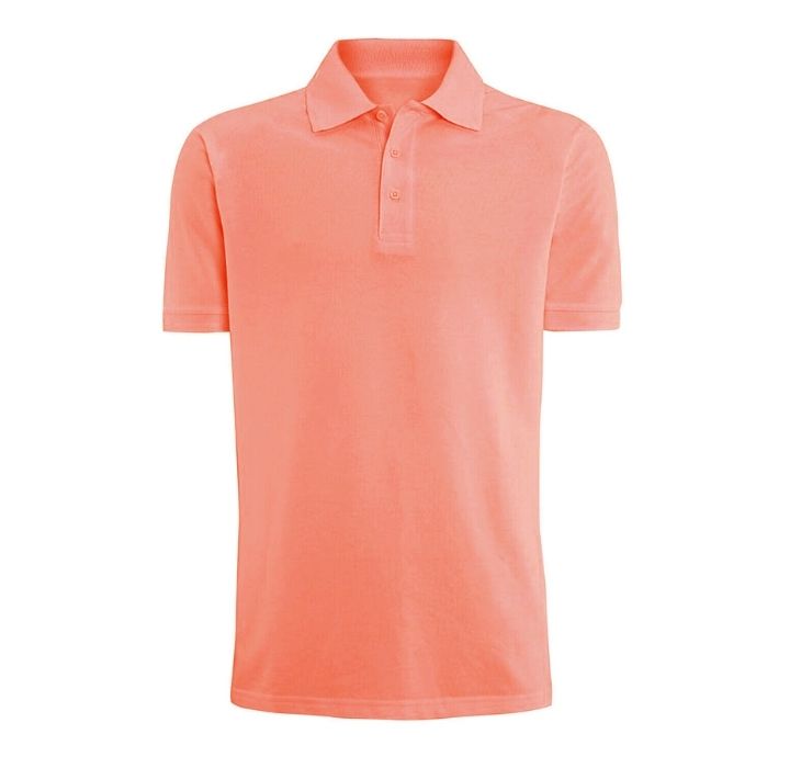 Men’s Classic-Fit Cotton Polo Shirt - Orange - Small