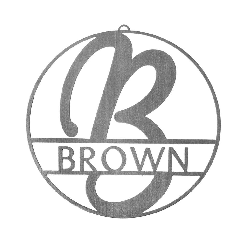 Fullerton Monogram Name Sign - Circle / 15-inch