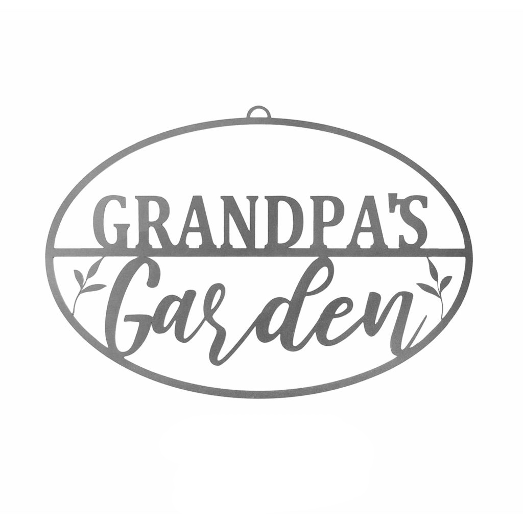Personalized Metal Garden Sign - Name with Seedlings