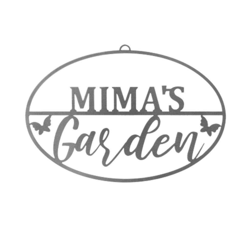 Personalized Metal Garden Sign - Name with Butterflies