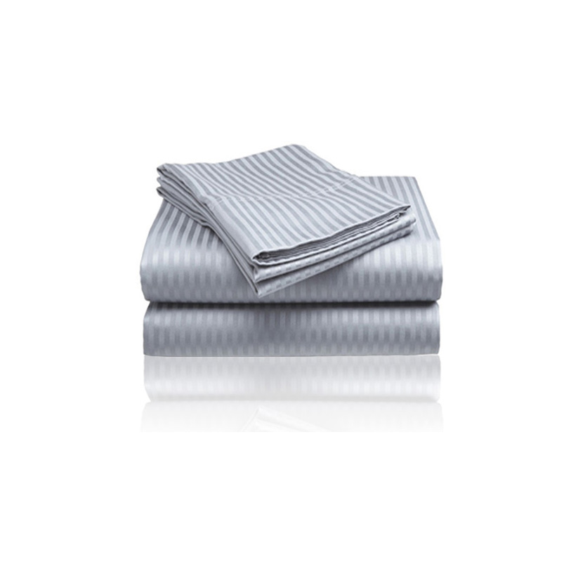 Cozy Homes Ultra-Soft Microfiber 4-Piece Sheet Set - Striped - King Gray