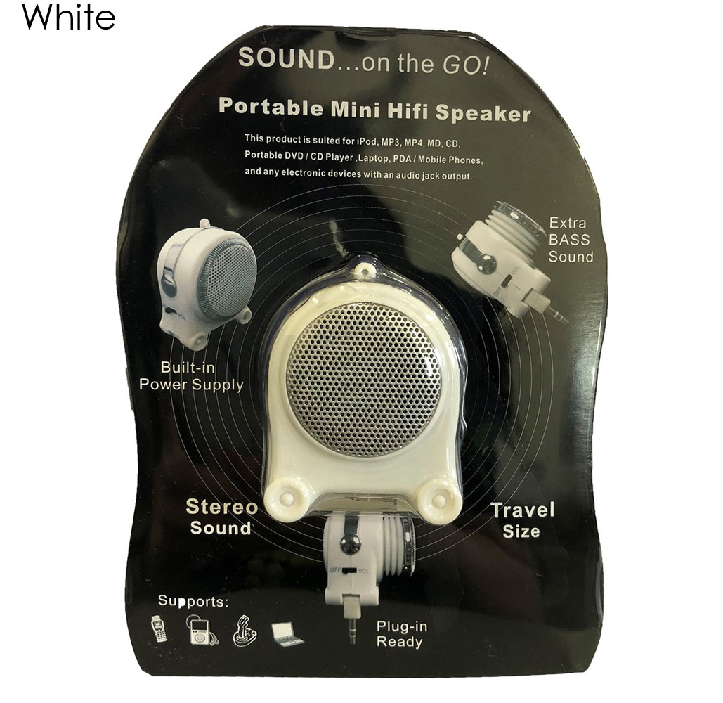 Pony Portable Mini Rechargeable Speaker with Extra Bass - White