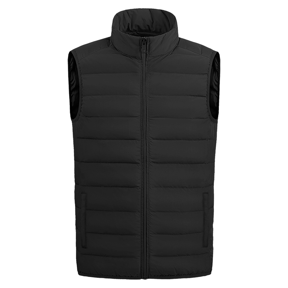 Men's Full-zip Warm Puffer Vest - Black - Large