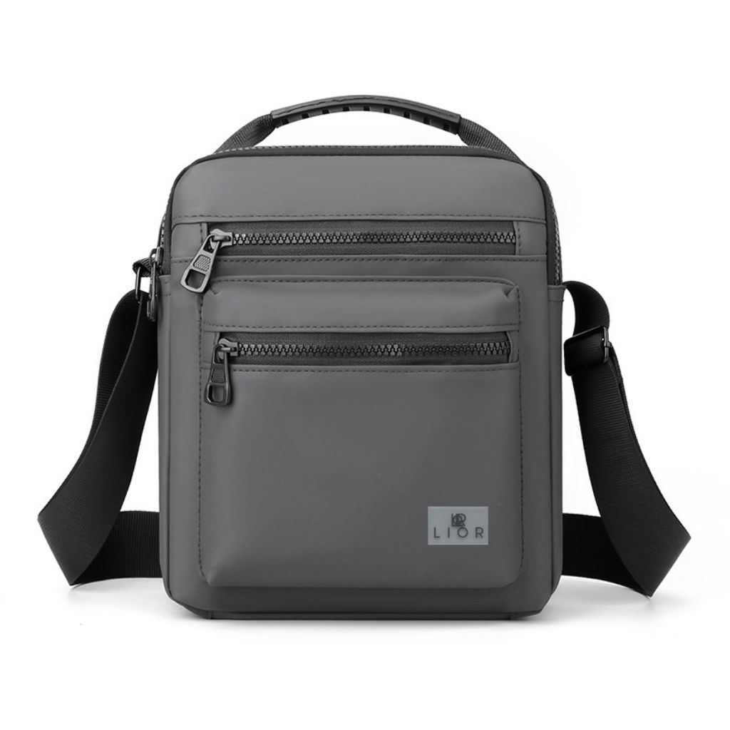 Unisex Adjustable Strap Waterproof Shoulder Bag - Grey
