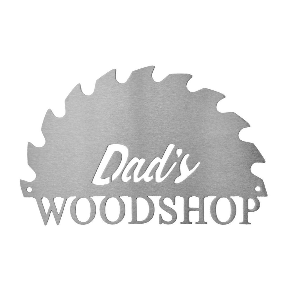 Personalized 'Just for Him' BBQ, Garage, and Workshop Metal Signs - Woodshop