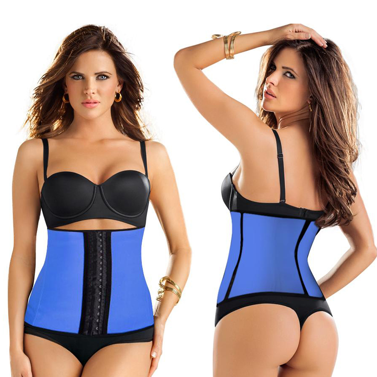 Women's Underbust Corset Cincher - Blue / Medium / Large