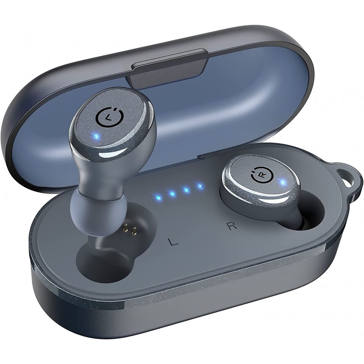 TOZO&reg; T10S Waterproof Bluetooth Earbuds with Wireless Charging Case - Tozo T10S Blue