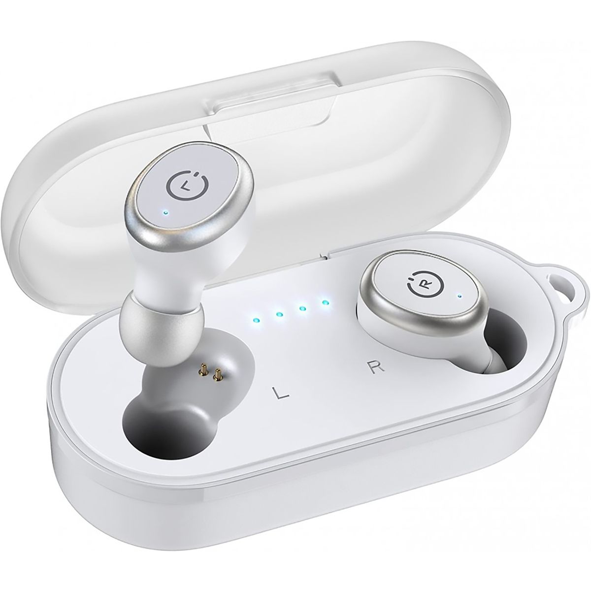 TOZO® T10S Waterproof Bluetooth Earbuds with Wireless Charging Case - Tozo T10S White