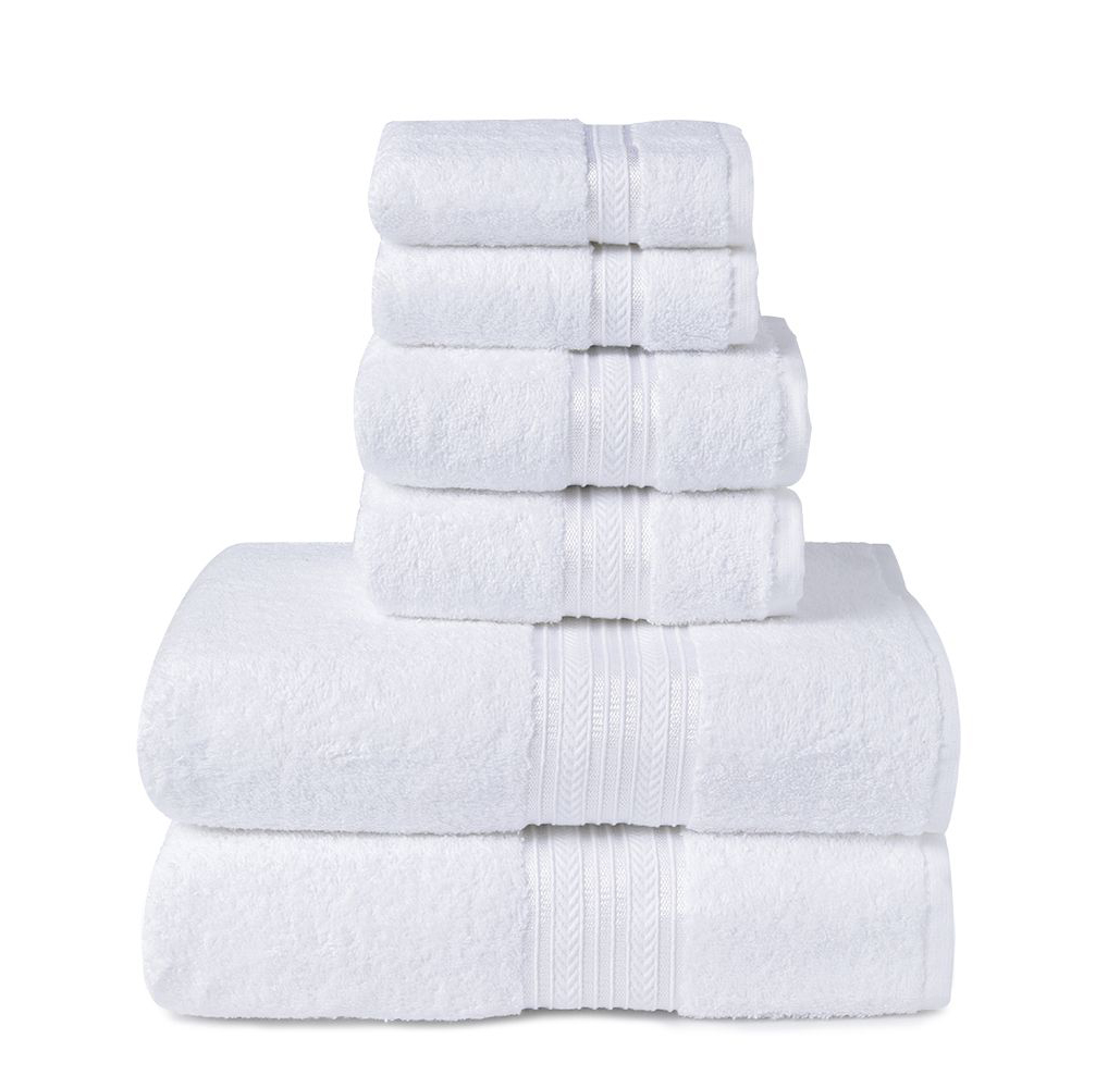 6-Piece Ringspun Cotton Towel Set - White