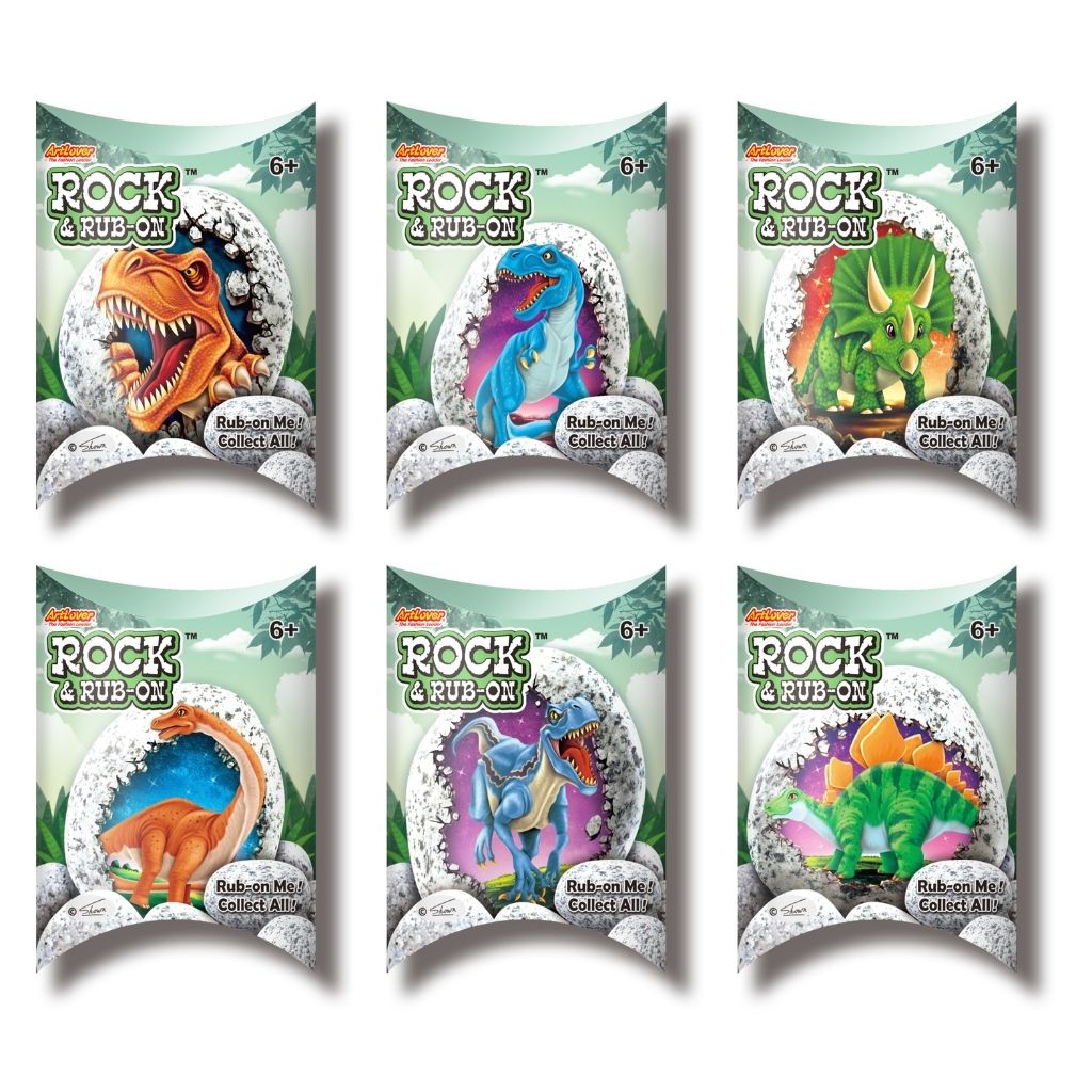 Artlover Rock & Rub-On Art Kit - Dinosaur