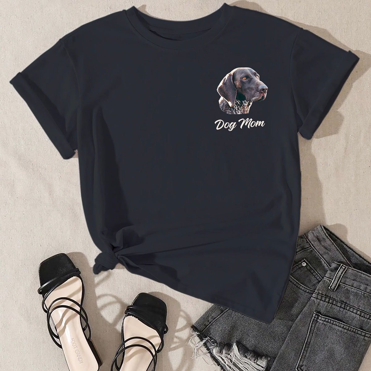 Women's 'Dog Mom' by Breed T-Shirt - Pointer - Black / S
