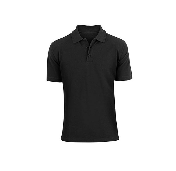 Men's Classic Fit Cotton Polo Shirt - Black - Medium