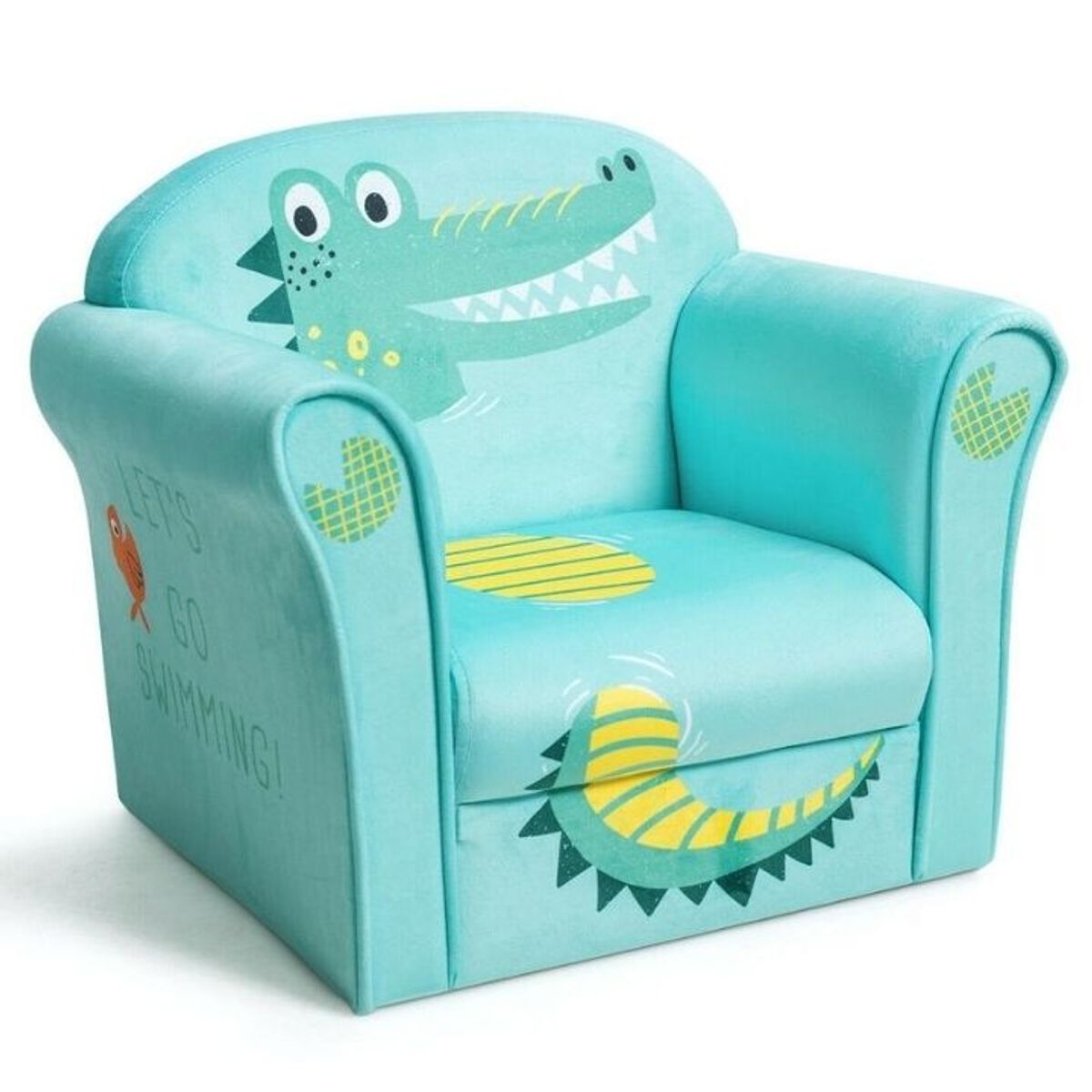 Photos - Sofa Goplus Kids' Animal Print Upholstered Armchair - Crocodile HW65436 