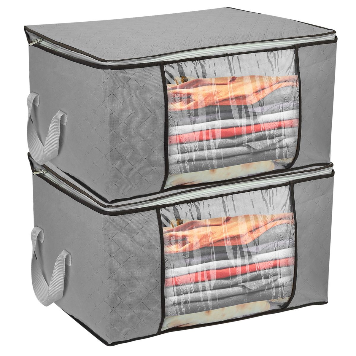 NewHome™ 90L Clothes Storage Bag (2-Pack) - NewHome 2Pcs Clothes Storage Bag 90L GRY