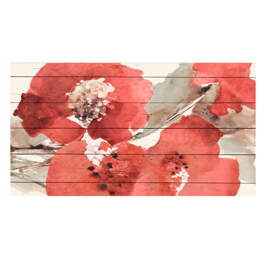 Spring Inspirational Oversized Kitchen Mat - RED FLORAL