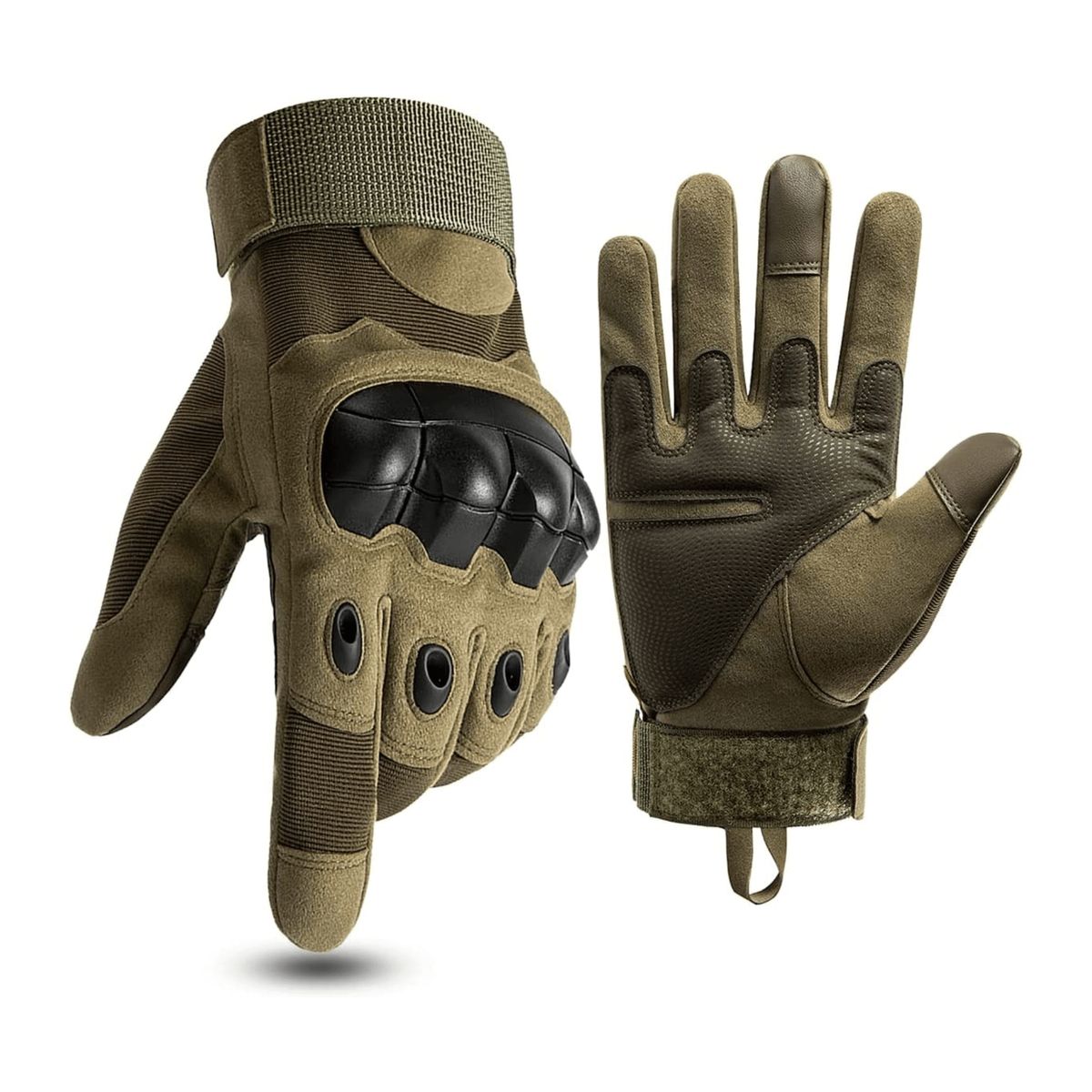 Tactical Gloves for Outdoor Sports with Touchscreen Fingertip Compatibility - Large - Green