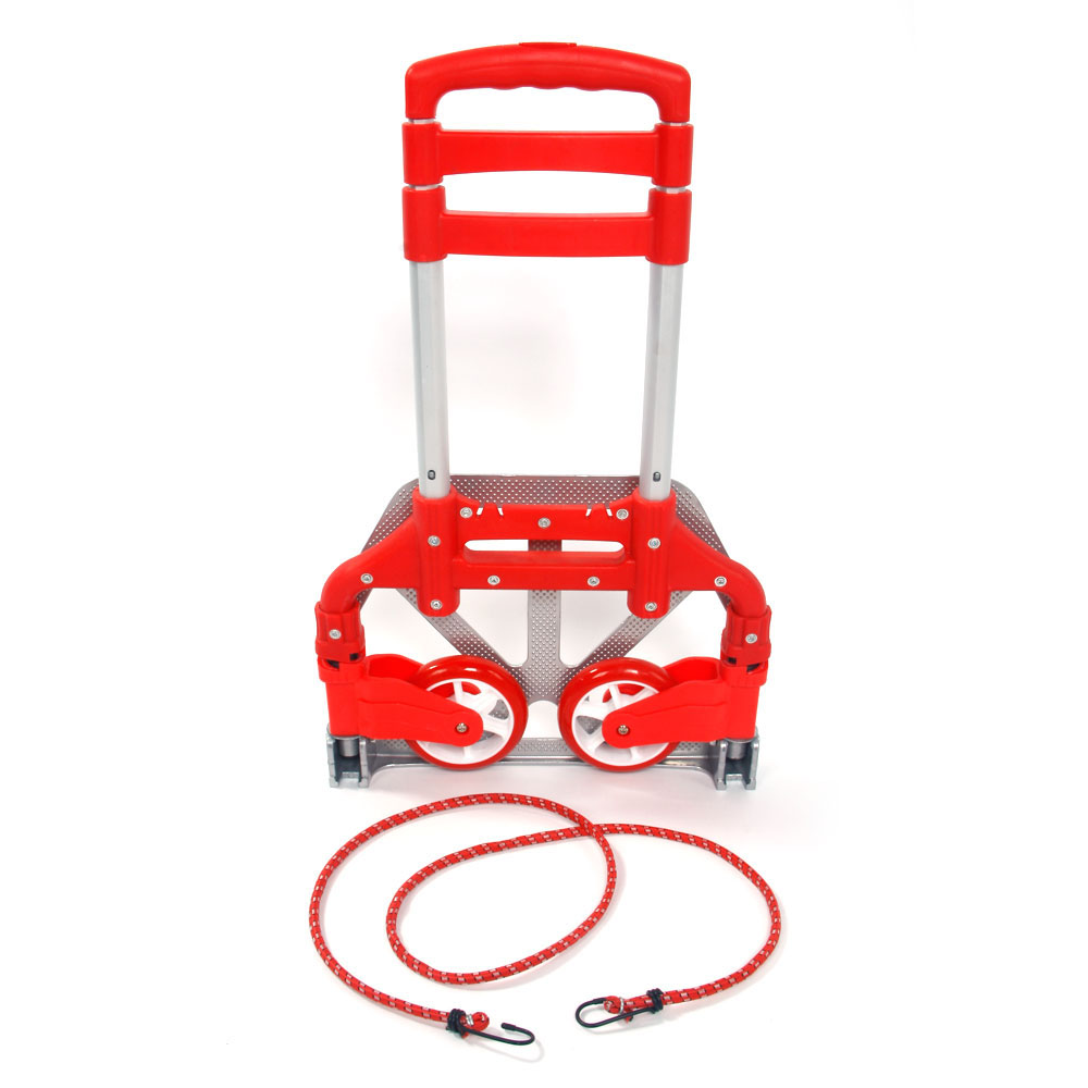 Aluminum Collapsible Luggage Cart - Red