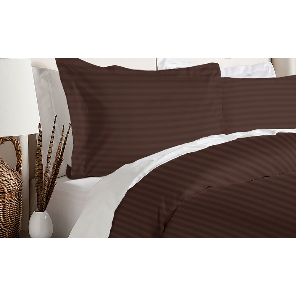 Kathy Ireland® White Down Fiber Comforter + Duvet Cover Set - Twin - Chocolate