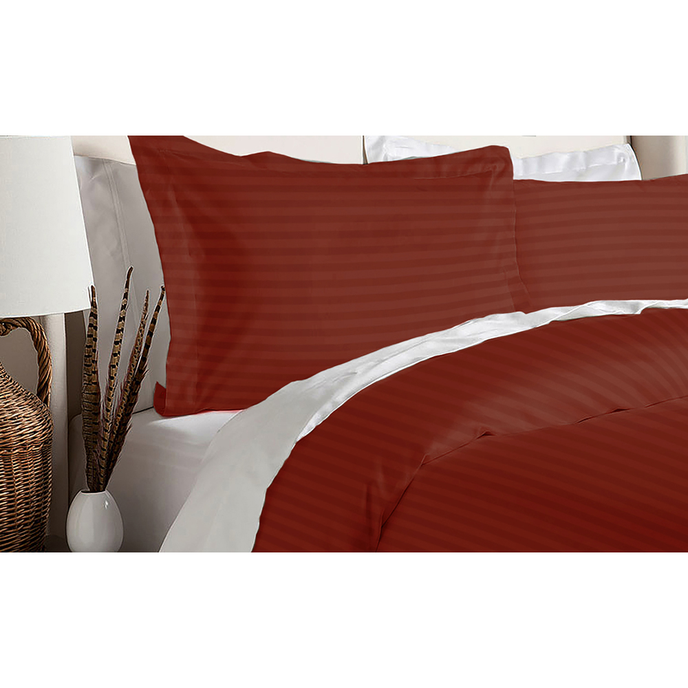 Kathy Ireland&reg; White Down Fiber Comforter + Duvet Cover Set - King - Burgundy