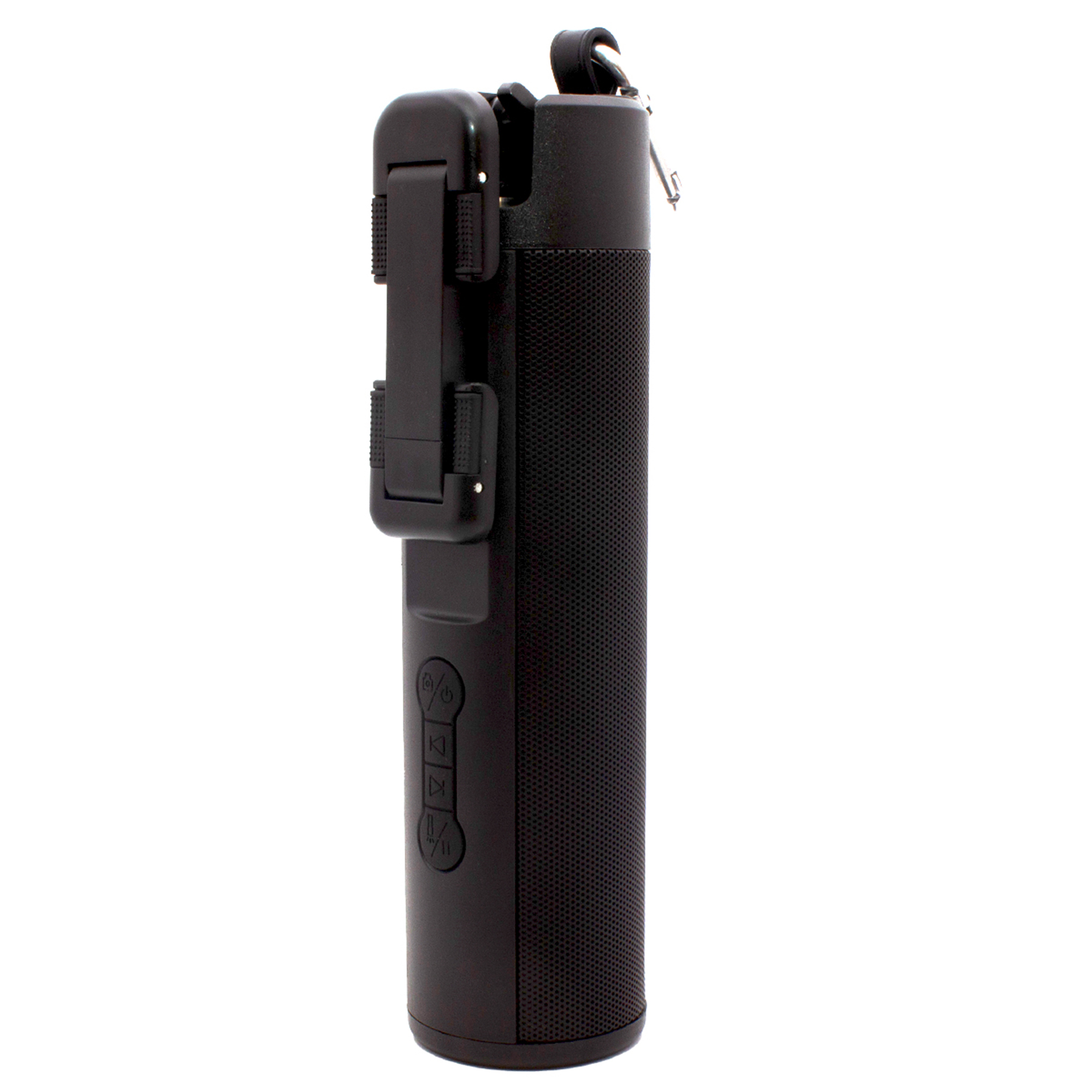 4-in-1 Selfie Stick, Mount, Speaker, & Power Bank - Black