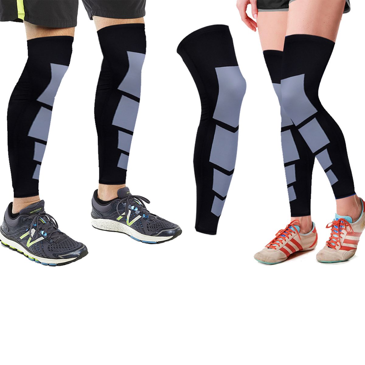 Extreme Fit® Full-Length Leg Compression Sleeves (1-Pair) - Black - Small/Medium