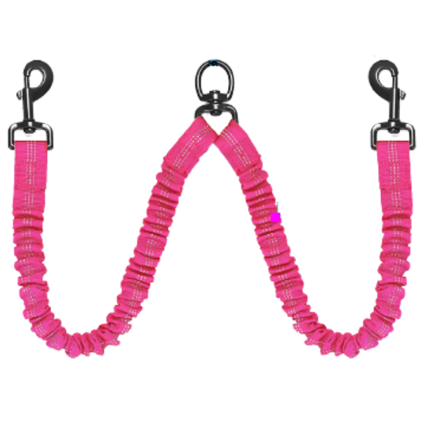 Dual Bungee Pet Leash Add-On - Dual Bungee Leash Add-On Pink