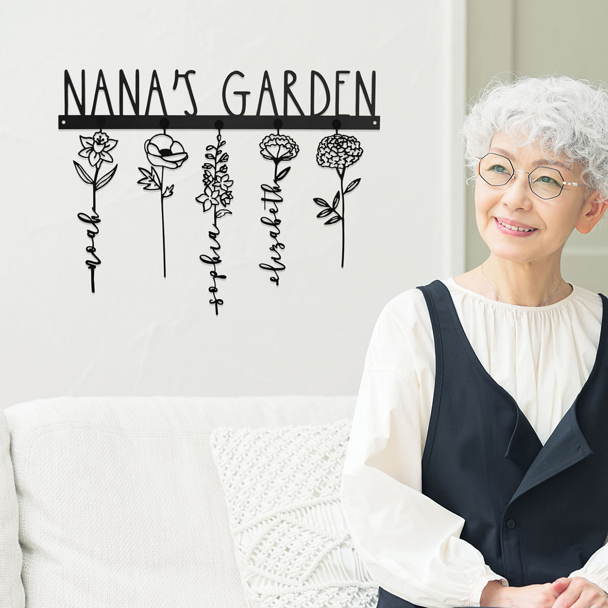 Personalized 'Our Family Garden' Plaque - Black Powder Coat