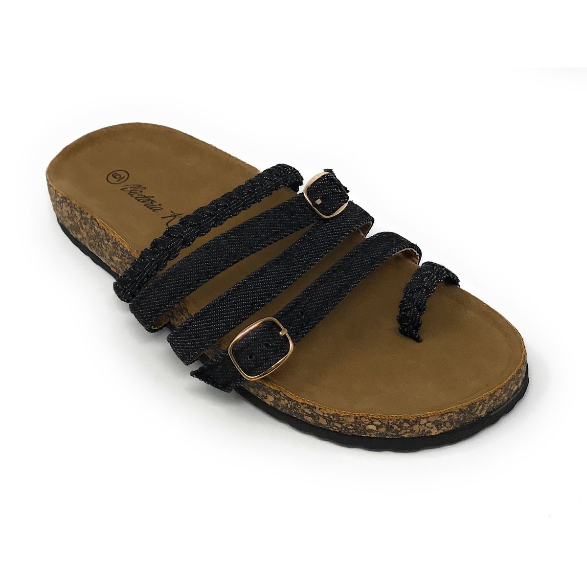 Victoria K.™ Women's Fashion Footbed Sandals - Women Fashion Footbed Straps-Black-6