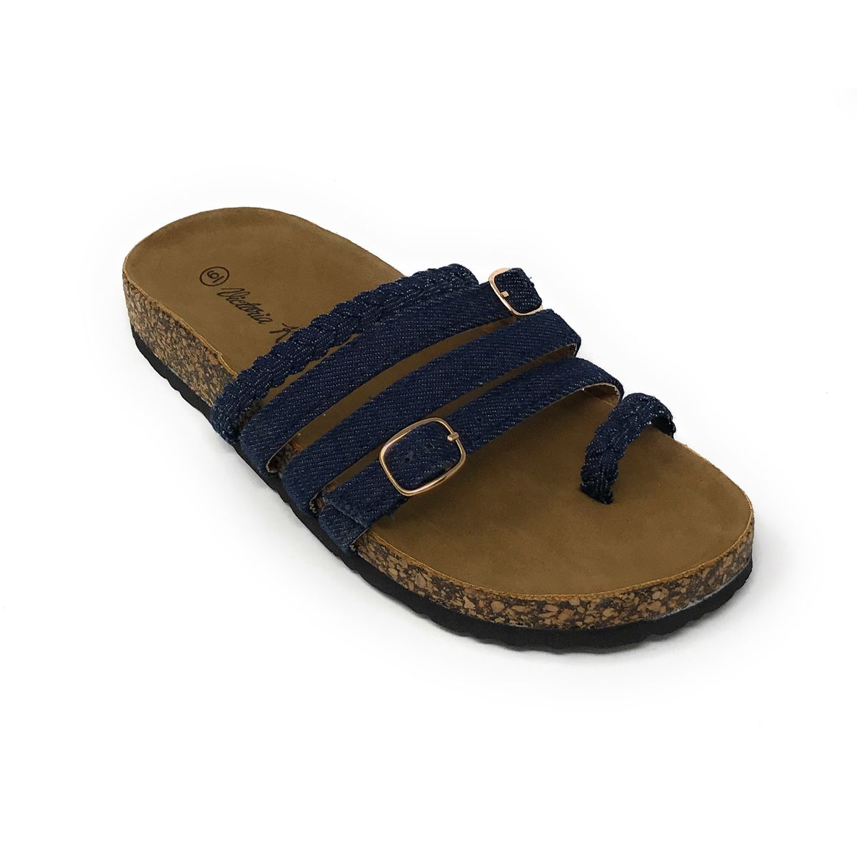 Victoria K.&trade; Women's Fashion Footbed Sandals - Women Fashion Footbed Straps-dk.blue-8
