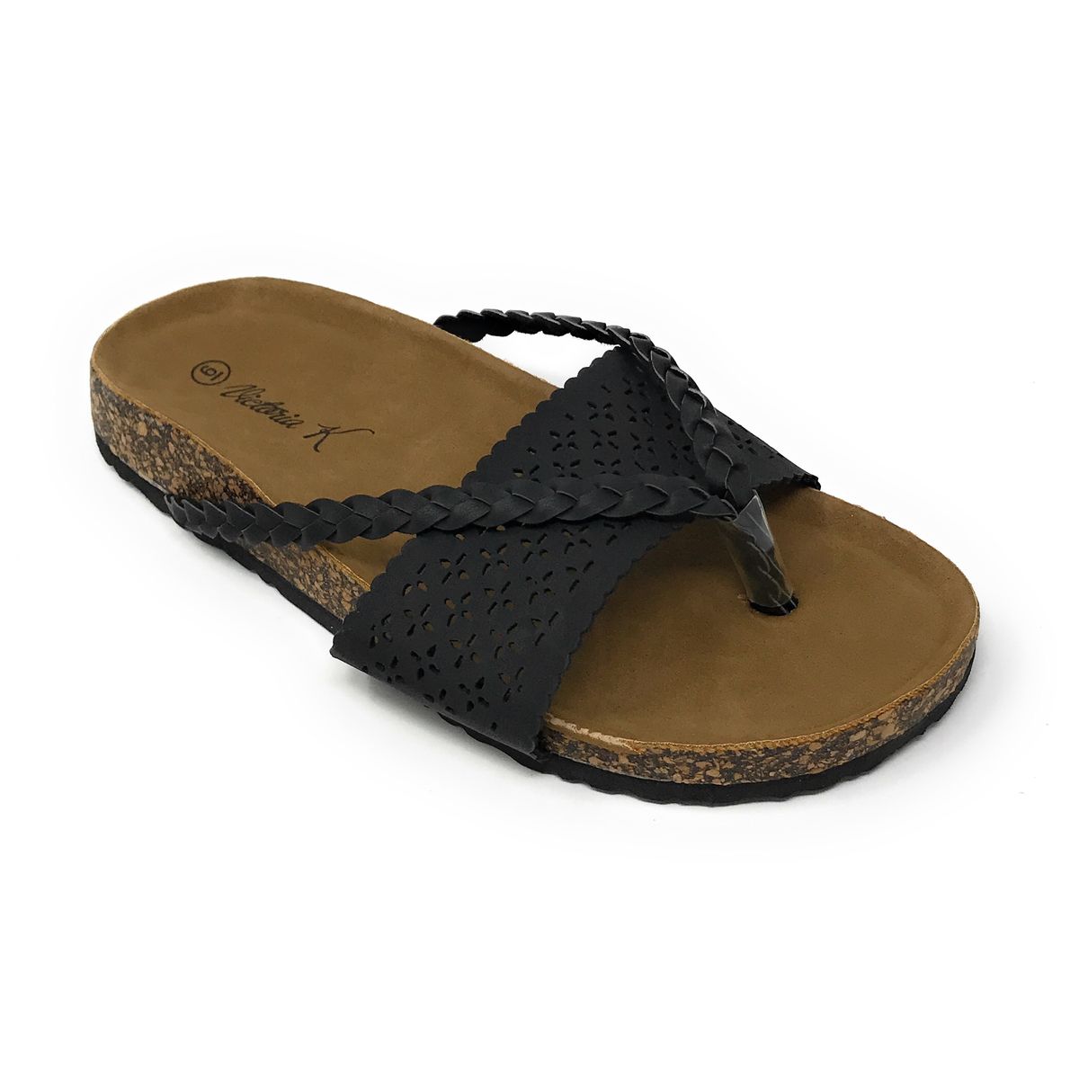 Victoria K.&trade; Women's Fashion Footbed Sandals - Women Fashion Footbed-Black-7
