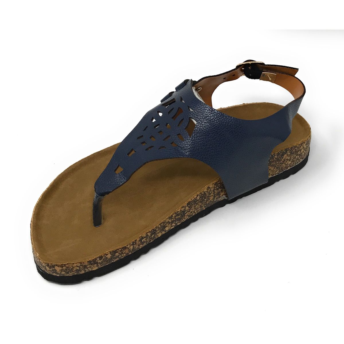 Victoria K.&trade; Women's Fashion Footbed Sandals - Women Fashion Perforated Footbed-Navy-8