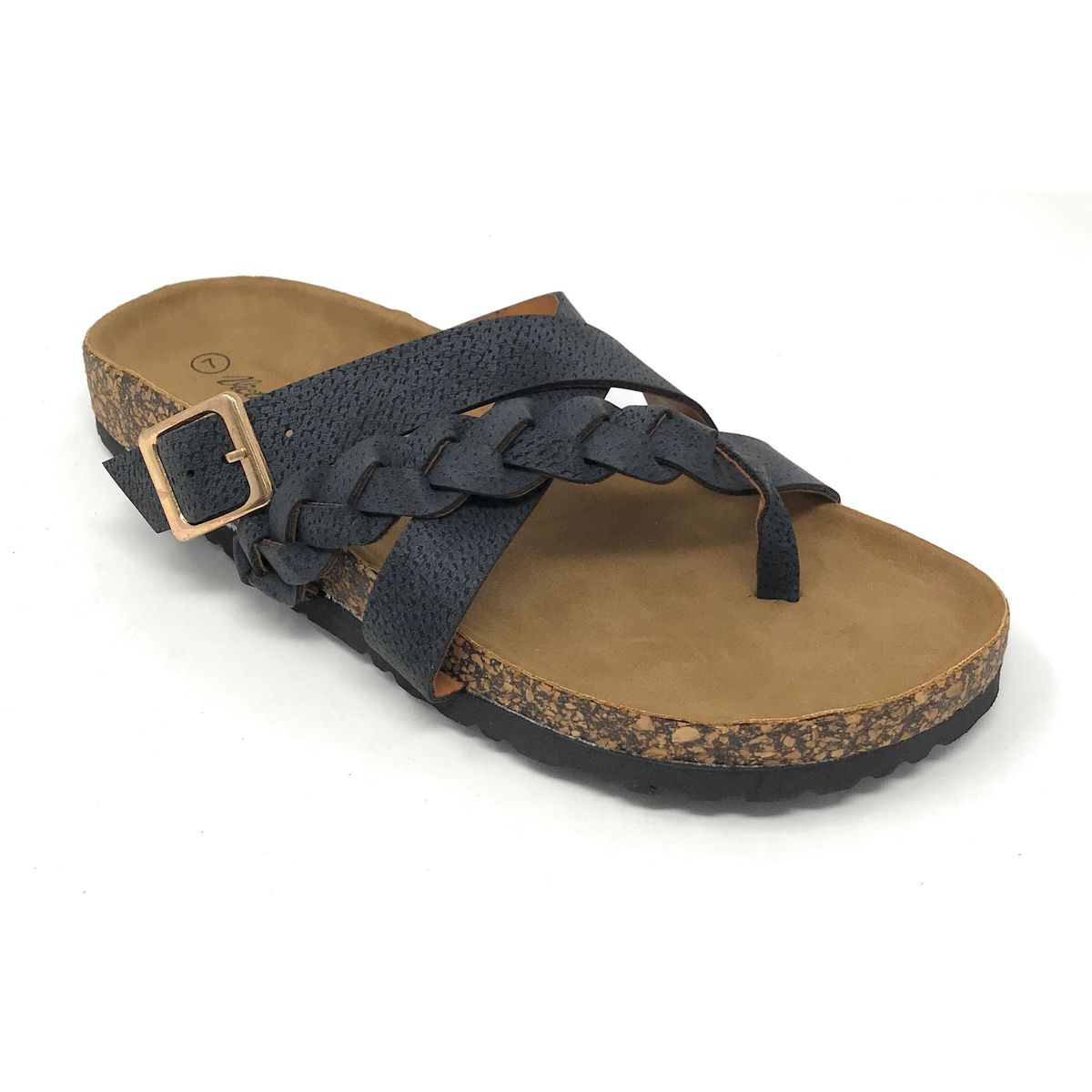 Victoria K.&trade; Women's Fashion Footbed Sandals - Women Fashion Cross over Buckle Footbed-Black-6