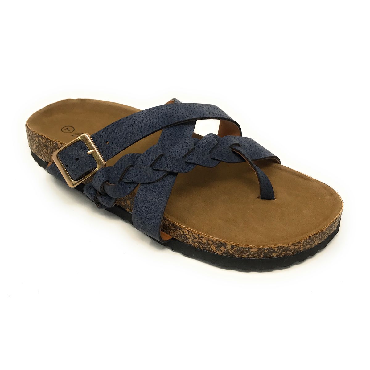 Victoria K.™ Women's Fashion Footbed Sandals - Women Fashion Cross over Buckle Footbed-Navy-6