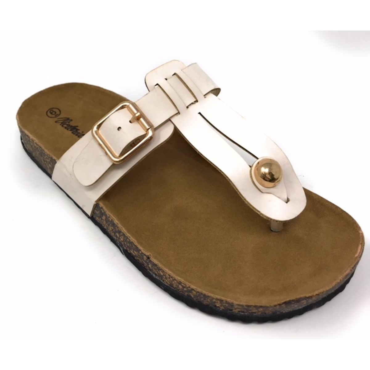 Victoria K.&trade; Women's Fashion Footbed Sandals - Women Fashion Thong side Buckle Footbed-white-8