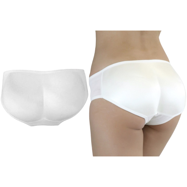 Women's Padded Panty Brief Instant Butt Booster - White - Medium