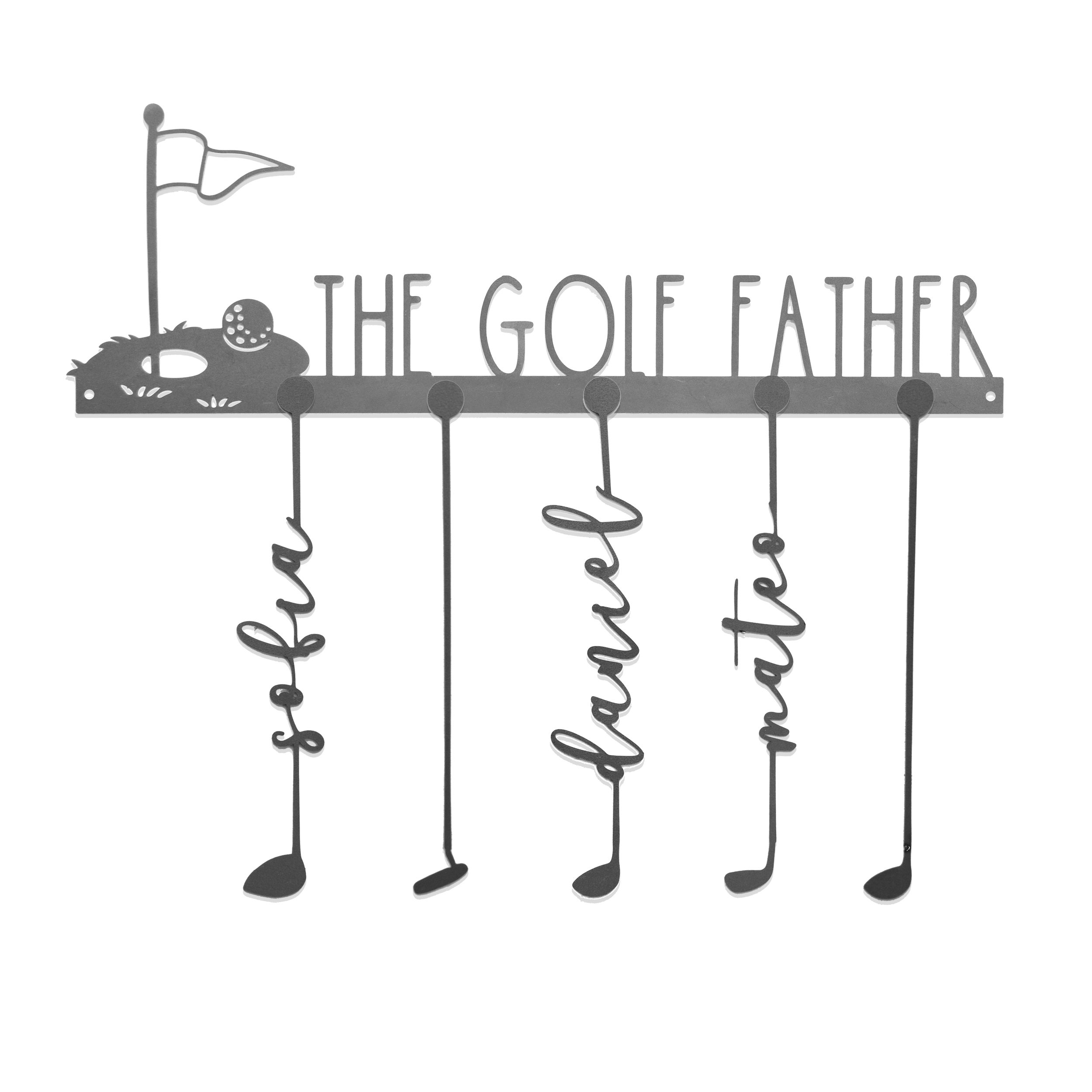 Personalized Hole-in-One Family Name Golf Sign - Raw Steel - Can Rust