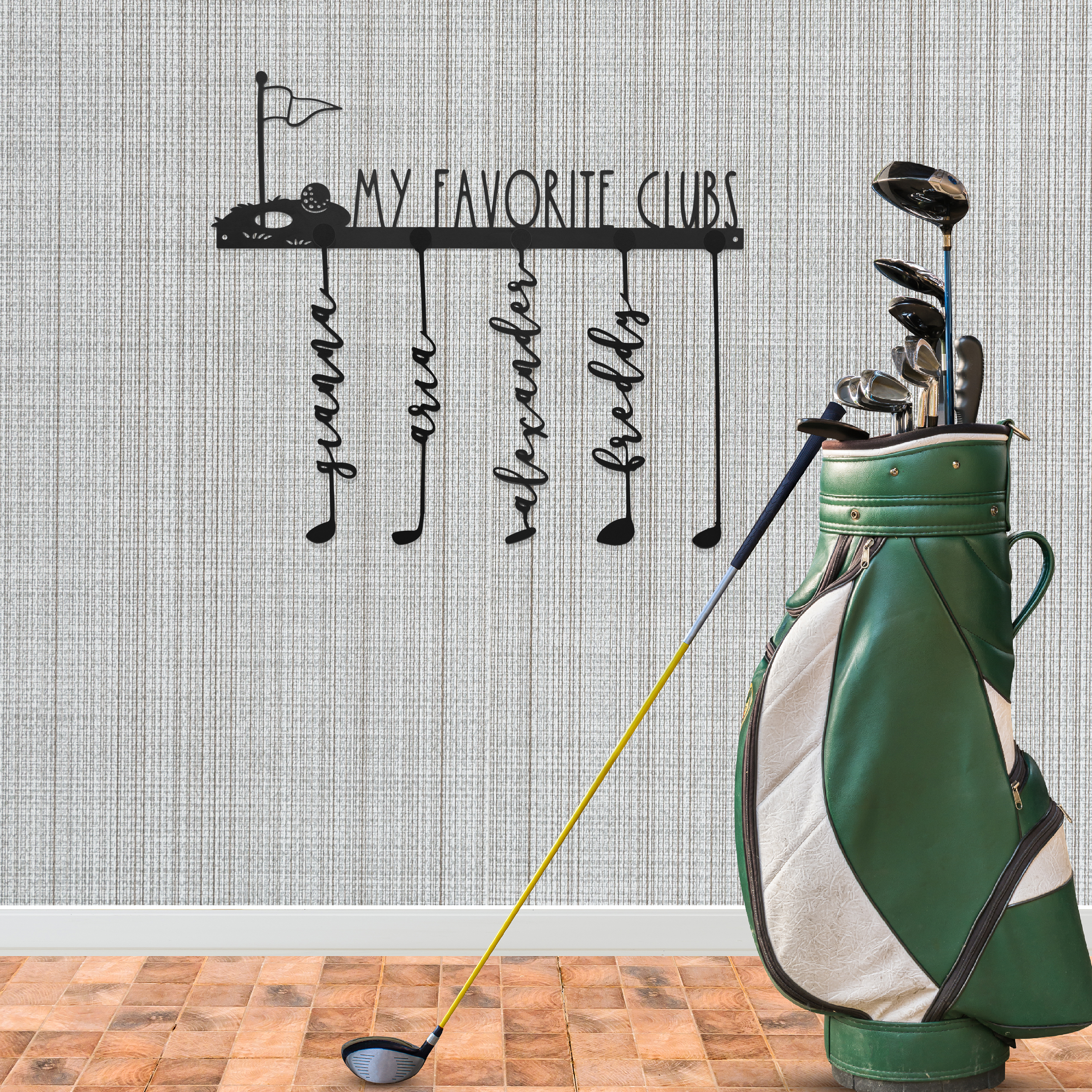 Personalized Hole-in-One Family Name Golf Sign - Black Powder Coat
